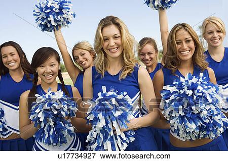 Group of Cheerleaders, (portrait) View Large Photo Image Stock Photo - Group of Cheerleaders, (portrait). Fotosearch