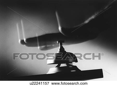 Hand hitting service bell, (b&w), (close-up) View Large Photo Image Stock Photo - Hand hitting service bell, (b&w), (close-up). Fotosearch