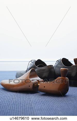 Pair of wing-tip shoes with shoe tree, surface view View Large Photo Image Stock Image - Pair of wing-tip shoes with shoe tree, surface view. Fotosearch
