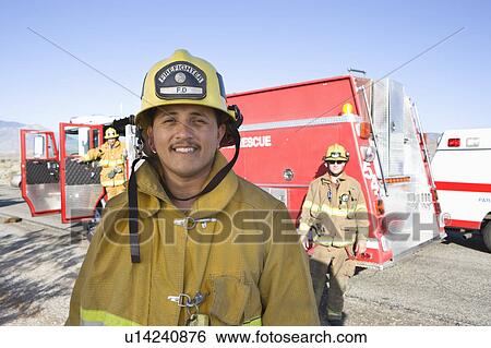 Portrait of a fire fighter View Large Photo Image Stock Photograph - Portrait of a fire fighter. Fotosearch