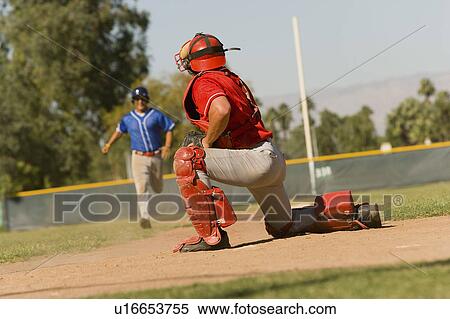 Stock Photography - Runner approaching to catcher. Fotosearch