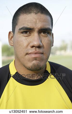 Stock Image - Soccer goalkeeper, portrait. Fotosearch