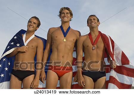 Triumphant Swimmers View Large Photo Image Stock Photo - Triumphant Swimmers. Fotosearch