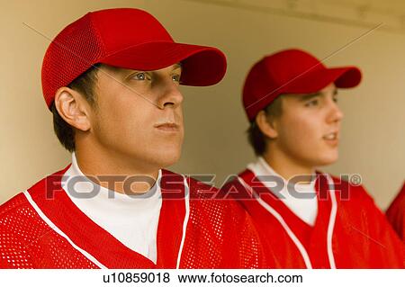 Stock Photo - Two baseball team-mates. Fotosearch