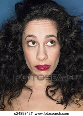 Woman with Big Hair in studio, head and shoulders View Large Photo Image Stock Photo - Woman with Big Hair in studio, head and shoulders. Fotosearch