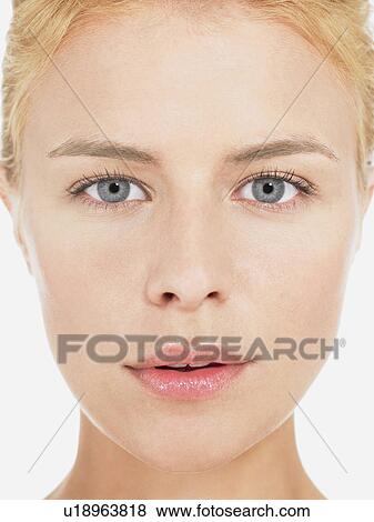 Young blonde Woman, portrait, close up View Large Photo Image Stock Photo - Young blonde Woman, portrait, close up. Fotosearch