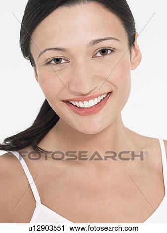 Young Woman Smiling, portrait View Large Photo Image Stock Image - Young Woman Smiling, portrait. Fotosearch