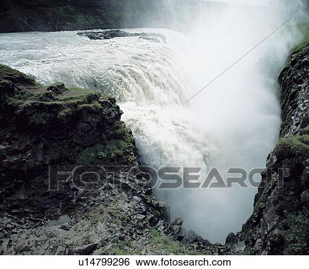 Stock Photograph - Cascade waterfall, elevated view. Fotosearch