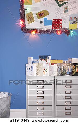 Christmas decorations in office View Large Photo Image Stock Photo - Christmas decorations in office. Fotosearch