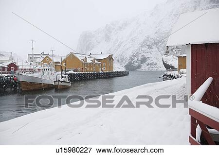 Fishing harbour in Nusfjord, Flakstadoya. Loftofen Archipelago, Norway View Large Photo Image Stock Photo - Fishing harbour in Nusfjord, Flakstadoya. Loftofen Archipelago, Norway. Fotosearch