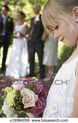 Flower Girl Outdoors View Large Photo Image Stock Photo - Flower Girl Outdoors. Fotosearch