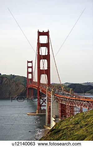 Stock Image - Golden Gate bridge with view to Marin County. Fotosearch