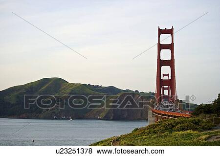 Stock Photo - Golden Gate bridge with view to Marin County. Fotosearch