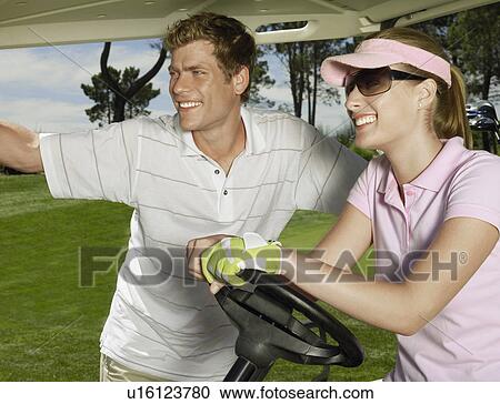 Golfers in Cart View Large Photo Image Stock Image - Golfers in Cart. Fotosearch
