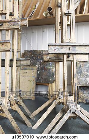 Group of Easels in empty artist's studio View Large Photo Image Stock Image - Group of Easels in empty artist's studio. Fotosearch