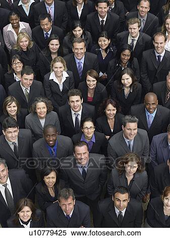 Large group of business people looking up, portrait, elevated view View Large Photo Image Stock Photography - Large group of business people looking up, portrait, elevated view. Fotosearch