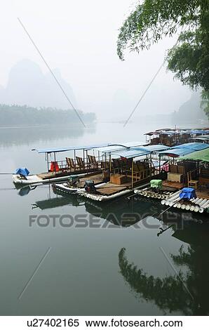 Stock Photography - Li River and Karst hills in XinPing, Yangshuo, Guilin area, Guangxi province, China. Fotosearch
