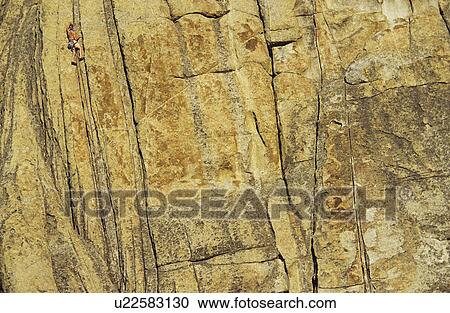 Stock Image - Rock climber on cliff face. Fotosearch
