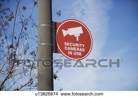 Picture - Security camera sign. Fotosearch