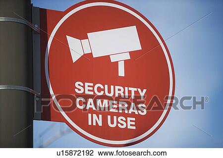 Stock Image - Security camera sign. Fotosearch