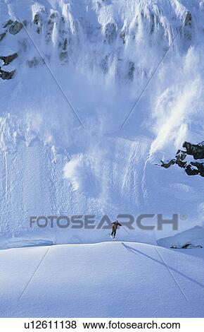 Stock Photo - Skier in mountains. Fotosearch