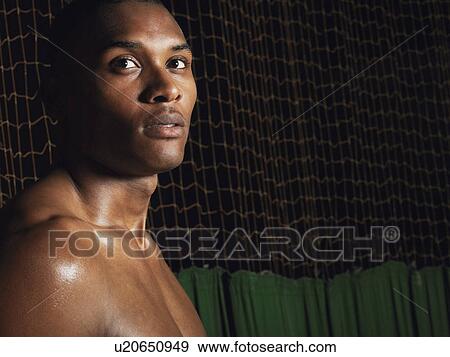 Stock Photo - Sportsman, portrait, close-up. Fotosearch