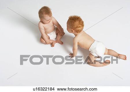 Picture - Two Babies Meeting. Fotosearch