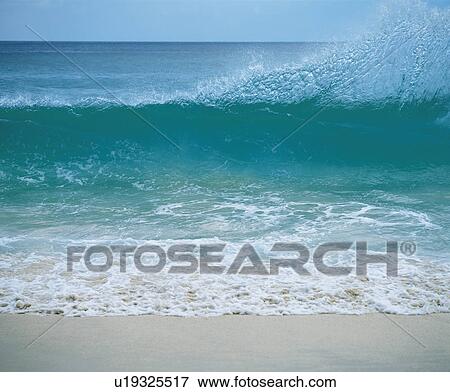 Wave breaking on shore View Large Photo Image Stock Photo - Wave breaking on shore. Fotosearch