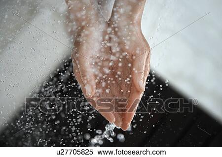 Woman catching water in cupped hands, close up of hands, view from above View Large Photo Image Stock Photography - Woman catching water in cupped hands, close up of hands, view from above. Fotosearch