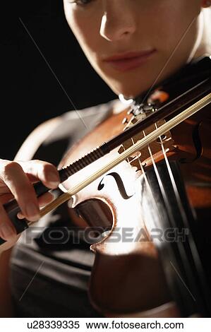 Woman Playing Violin, close-up View Large Photo Image Stock Photography - Woman Playing Violin, close-up. Fotosearch