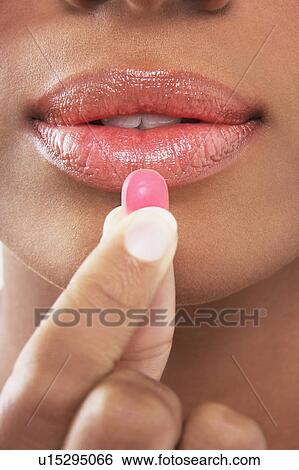 Woman Taking Pill View Large Photo Image Stock Photograph - Woman Taking Pill. Fotosearch