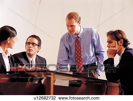 Stock Image - brown hair, business, conference. Fotosearch