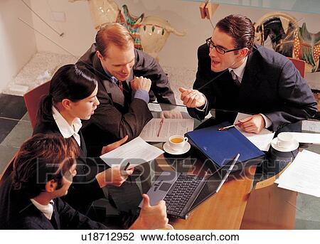 Stock Image - brown hair, business, conference. Fotosearch