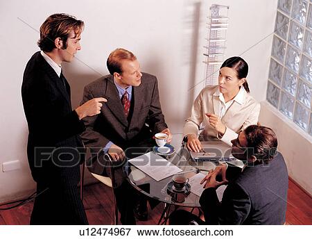 meeting, training, working, waist up, conference, indoors, employees View Large Photo Image Stock Photo - meeting, training, working, waist up, conference, indoors, employees. Fotosearch