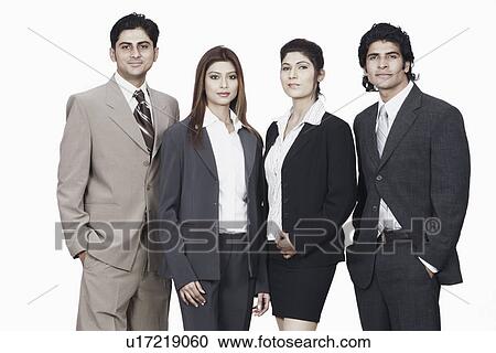Portrait of two businessmen and two businesswomen smiling View Large Photo Image Stock Image - Portrait of two businessmen and two businesswomen smiling. Fotosearch