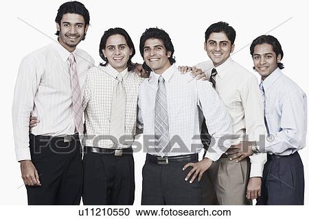 Portrait of five businessmen smiling View Large Photo Image Stock Image - Portrait of five businessmen smiling. Fotosearch