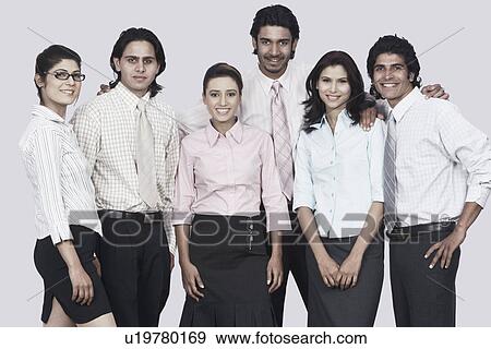 Portrait of a group of business executives smiling View Large Photo Image Stock Photo - Portrait of a group of business executives smiling. Fotosearch