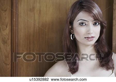 Stock Image - Portrait of a young woman. Fotosearch