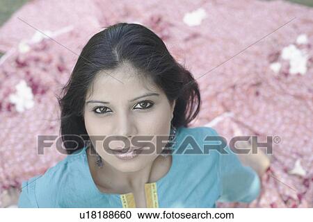 Stock Image - Portrait of a young woman. Fotosearch