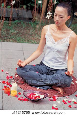 Stock Photography - barefoot, beauty spa female, asian ethnicity. Fotosearch
