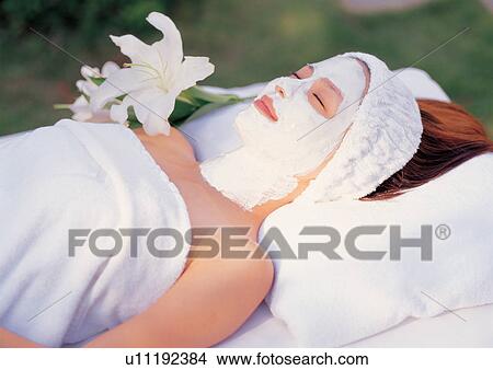 Picture - special, carefree, face pack, care, gracing, day. Fotosearch