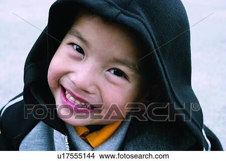 Picture - Asian Ethnicity, Close-Up, Child, Casual Clothing, 3-4 Years. Fotosearch