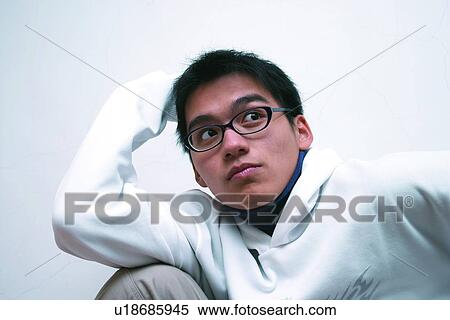 Stock Photography - Close-Up, Asian Ethnicity, Child, Casual Clothing, Black Hair, 10-11 Years. Fotosearch