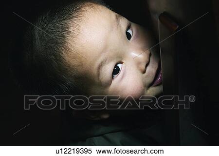 Stock Photography - Looking At Camera, Lifestyles, Toddler, Black Hair, Childhood. Fotosearch