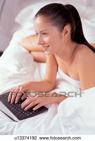 bed, bedding, bedroom, brown hair View Large Photo Image Stock Image - bed, bedding, bedroom, brown hair. Fotosearch