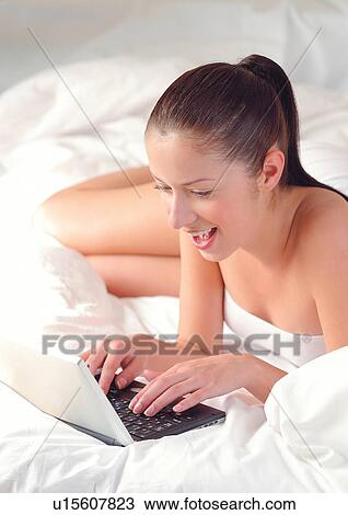 bed, bedding, bedroom, brown hair View Large Photo Image Stock Image - bed, bedding, bedroom, brown hair. Fotosearch