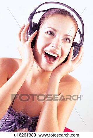brown hair, cheerful, close-up View Large Photo Image Stock Photo - brown hair, cheerful, close-up. Fotosearch