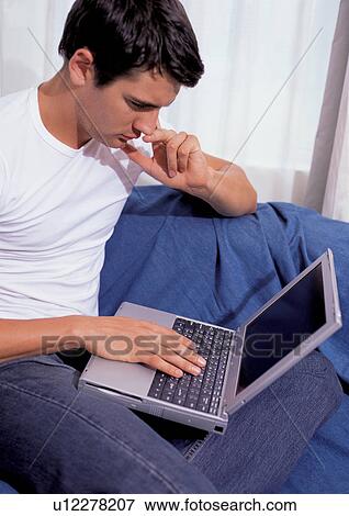 leisure new generation, thinking, brown hair, new generation, screen View Large Photo Image Stock Photo - leisure new generation, thinking, brown hair, new generation, screen. Fotosearch