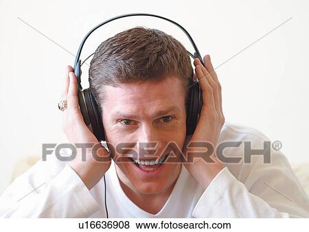 one person, recreation, earphones, resting, happiness, headphones View Large Photo Image Stock Photo - one person, recreation, earphones, resting, happiness, headphones. Fotosearch