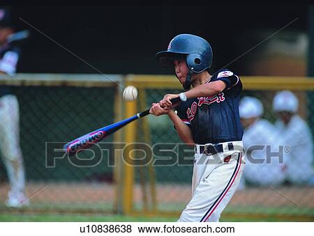 Stock Photo - game, baseball bat, recreation, helmet, baseball, exercise, player. Fotosearch